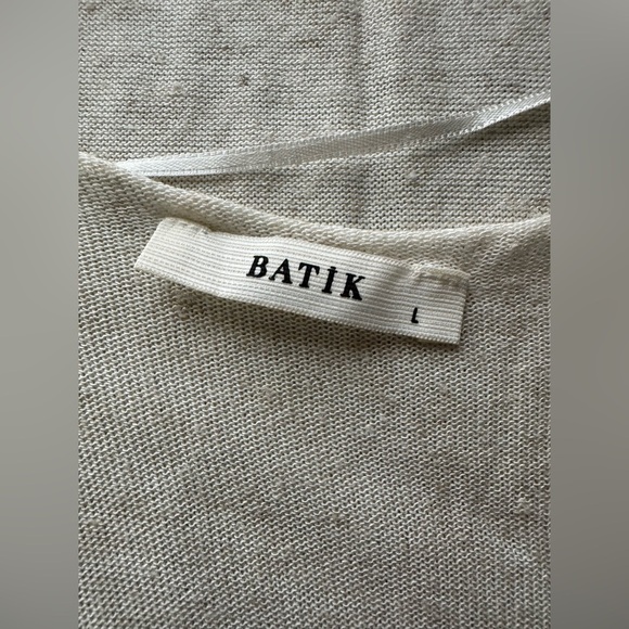 Batik linen flax blend top in Ecru size L - Picture 10 of 12